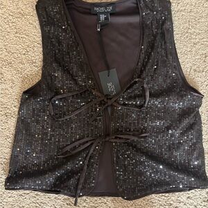 NWT Rachel Zoe Brown Sequin Women's Top